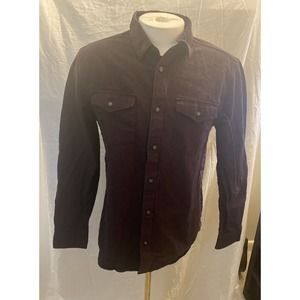 Vans Off the Wall Long Sleeve Button Shirt, Dark Purple, Medium